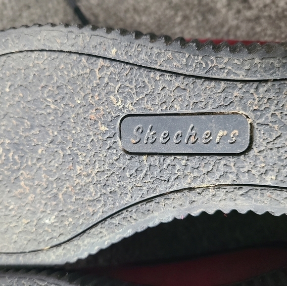 VINTAGE Maroon Red Suede Skechers Creeper Platform Shoes Size 6.5 - Picture 9 of 13